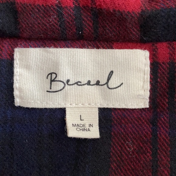 Becaal Size Large Red Buffalo Plaid Quilted Full Zip Cabincore Cozy Vest 4391 - Picture 7 of 9